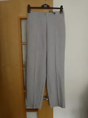 M & S Classic Grey Marl Pull On Trousers Size 8 Medium BNWT • £6.99