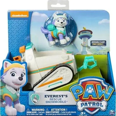 Paw Patrol Everest Rescue Snowmobile Action Figure Vehicle Pup Figurines Kid Toy • $29.95