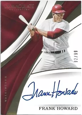 2017 Panini Immaculate FRANK HOWARD Signatures Auto /99 • $21.99