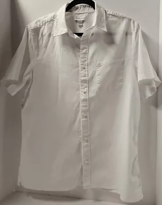 Calvin Klein Linen Cotton Blend Short Sleeve Button-down Shirt White Men Size M  • $20