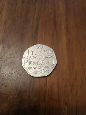 50p Fifty Pence Coin Johnson's Dictionary 1755  Plural Of Penny 2005 • £1.45