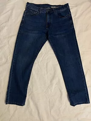 IZOD Men's Comfort Stretch Straight Fit Blue Jeans 34x30 Denim Dark Wash $50 • $22.95