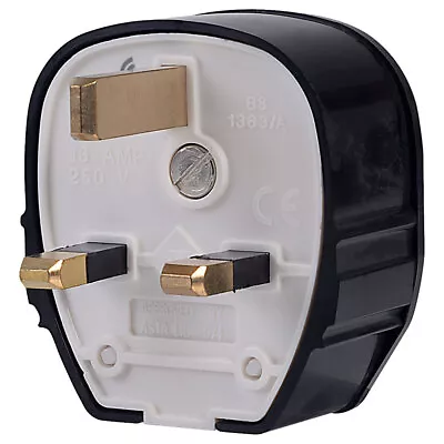 MK Electric UK Mains Plug Connector 13A Black Toughplug • £13.97