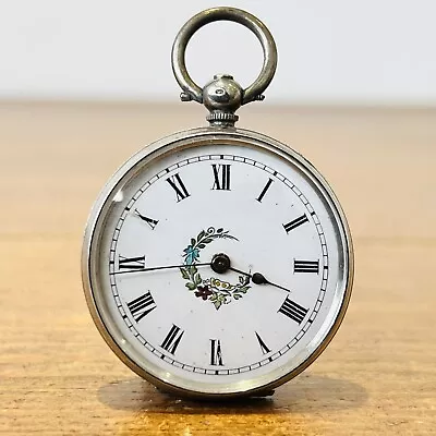 Antique Pocket Fob Watch Mechanical Silver .800 Working Mens Womens Vintage • £49.99