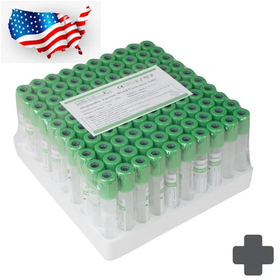 $27.99 • Buy Medical 100Pcs 3MLHeparin Sodium Tubes Blood Collection Tubes