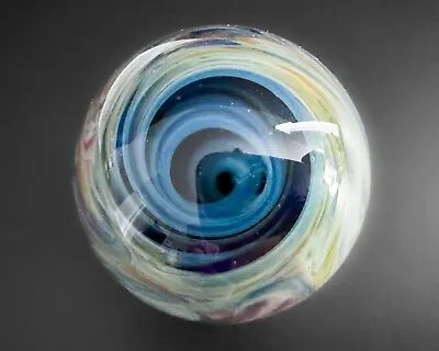 1.3  Lampwork Boro Vortex Twister Gallaxy Signed Contemporary Art Glass Marble • $110