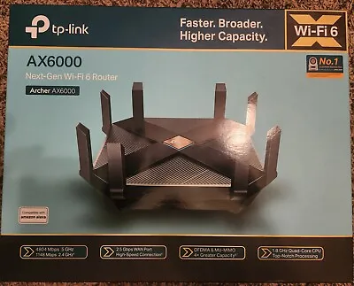 TP-LINK AX6000 8 Port 4804 Mbps Wireless Router (ARCHERAX6000) • $100