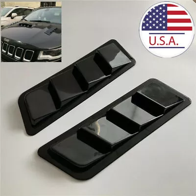 1 Pair Glossy Black Car SUV Air Flow Intake Hood Scoop Vent Cover Universal USA • $13.22