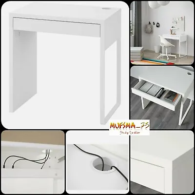 NEW IKEA MICKE DESK Drawer Computer Desk Home Office Workstation White 73x50cm • £97.99