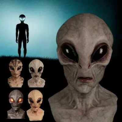 Party Horror Face Mask UFO Alien Latex Mask Headgear Masque E0A9 • £14.06