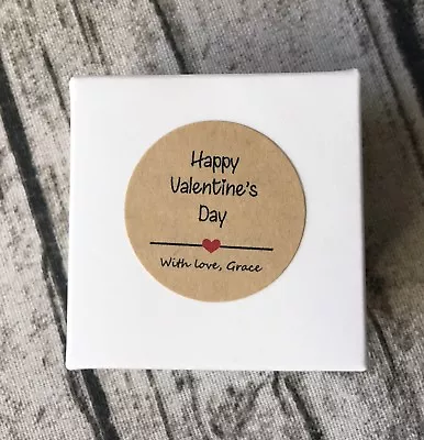 24x4cm Kraft Sticker Happy Valentine's Day Label Personalised Gift Favor Sticker • $14.95