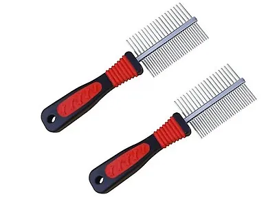 2Pk Pet Grooming Brush Dog Cat Comb Dematting Undercoat Rake Tool Fur Remover • £7.99