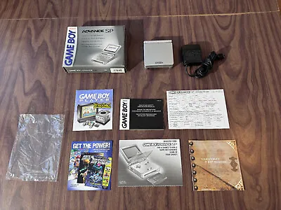 Nintendo GameBoy Advance GBA SP Platinum Silver System AGS-001 -Complete In Box • $199.95