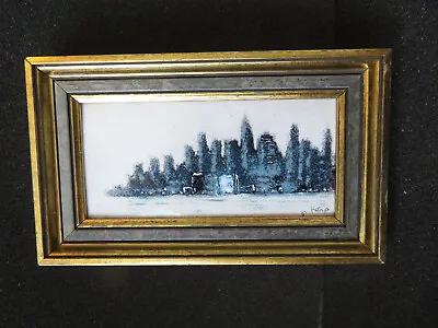  Vintage 20th C Framed ENAMEL ON COPPER Paintings NEW YORK CITY Signed MAX KARP • $275