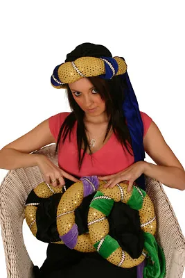 Arabian Nights Gold Headdress Hat With Black Velvet • £10.89