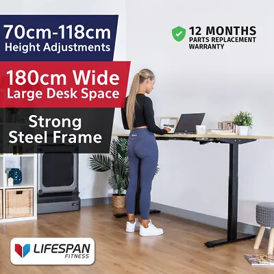 $799 • Buy Lifespan Fitness Oak Tabletop ErgoDesk AUTO Series Automatic Standing Desk 180cm