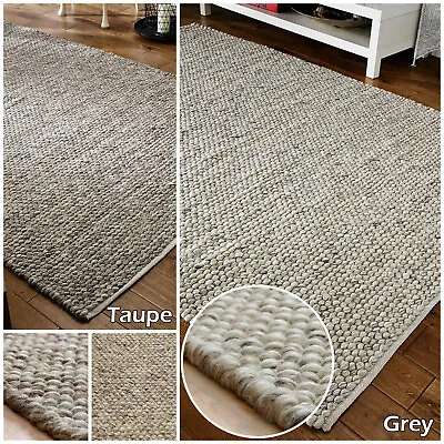 £98.99 • Buy New Wool 3d Clearance Large Thick Grey Taupe Tufted Modern Sale Quality Area Rug