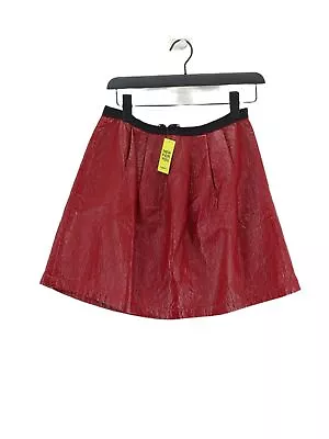 Sea Women's Midi Skirt UK 8 Red Polyester With Cotton Midi A-Line • £11.40