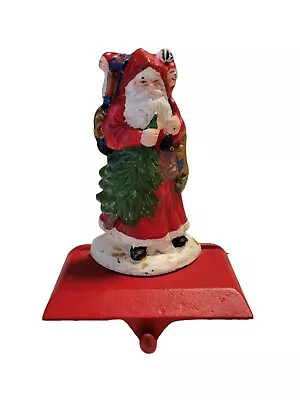 MIDWEST OF CANNON FALLS SANTA WITH TREE CHRISTMAS STOCKING HANGER Cast Iron • $15.08