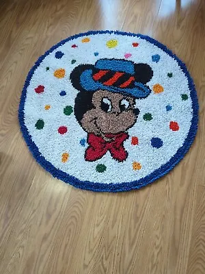 Handmade Mickey Mouse Rug Kids Decor Colorful 37  • $45