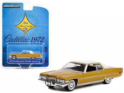 Greenlight 28100A 1972 Cadillac Coupe DeVille  Cadillac 70th Anniversary  1/64 • $18.99