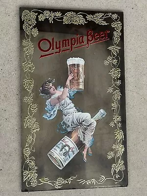 Vintage Olympia Beer Mirror Sign Bar Pub Man Cave Olympia Beer Co. Sign 1970s • $79.95