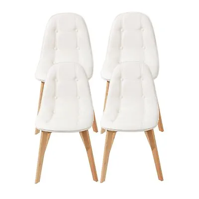 Set Of 1/2/4 ​Arm Less Dining Tulip Chairs Designer Wooden Home Office Kitchen • £16.99