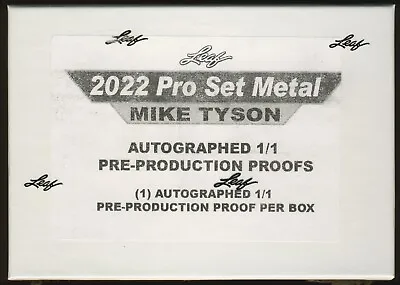 2022 Leaf Pro Set Metal Mike Tyson 1/1 AUTO PRODUCTION PROOF HOBBY BOX Autograph • $162