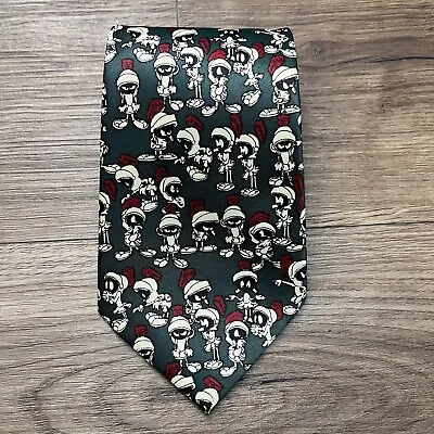 Marvin The Martian Rene Chagal Handmade Silk Tie 90s Looney Toons • $19.58