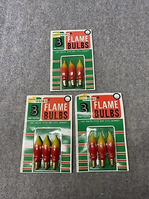 3 Pkgs (9 Total) Vintage Beacon Flame Light Bulbs NOS NIP • $18.69