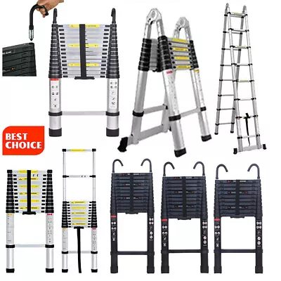 2.6M-6.2M Aluminum Telescopic Extension Ladder Step Multi Use Non-Slip Ladders • $64.80