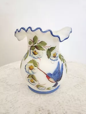 Mosser Hand Painted Glass Vase Fenton Style • $39.90