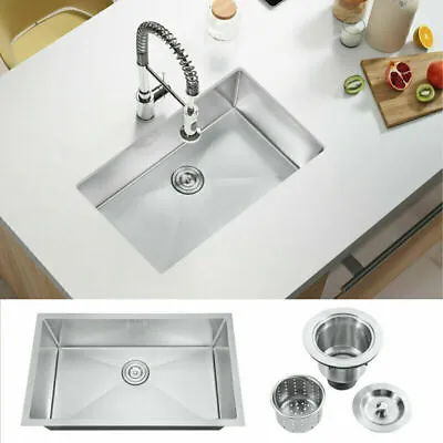 Easy-to-Clean 30'' Single Basin Kitchen Sink Durable Stainless Steel Sink • $95