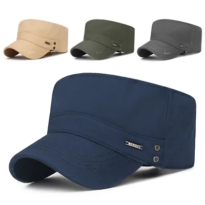 Mens Cap Army Hat Cadet Castro Military Patrol Baseball Cap Hats Adjustable • £6.54