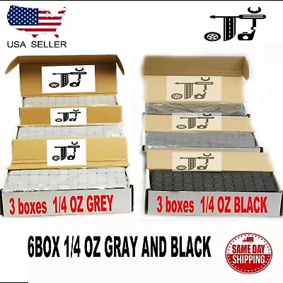 6box 1/4 Oz Gray And Black Wheel Weights Stick-on Adhesive Tape 54 Lbs Lead-free • $110.39