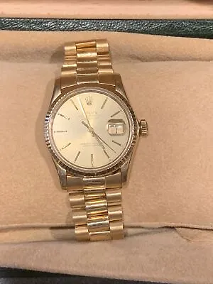 Rolex Datejust 16018 Mens Solid 18k Gold Watch Presidential +1 Link Box • $11995