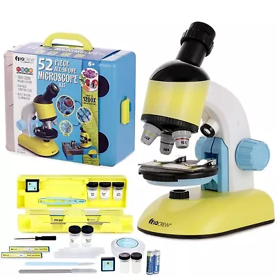 IQCREW AmScope 52 Pc All-in-1 Kids Microscope Kit-2 LED Lights+Microscope Book • $93.40