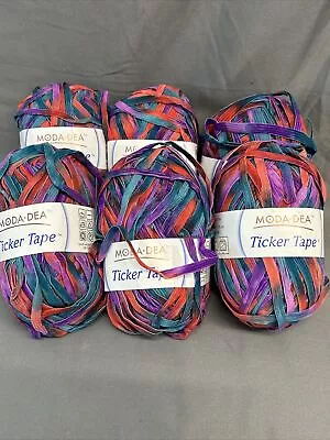 6 Moda-Dea Ticker Tape Yarn Multicolored Festival 9507 Made In Italy 50 Grams • $17.60