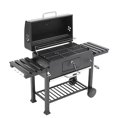 XXL Outdoor BBQ Grill /Smoker/Charcoal Oven Barbecue Grills Side Table CartWheel • £209.95