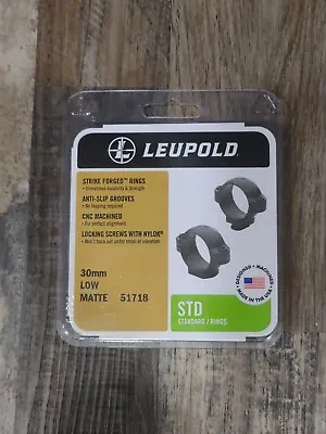 Leupold 51718 STD Low 30mm Scope Rings Matte Black USA New • $40