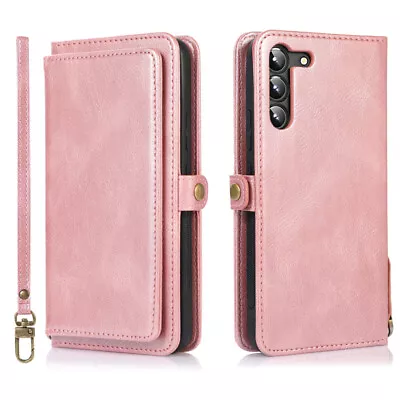 For Samsung S24Ultra S23FE S22+ S10 S9 S8 Removable Leather Magnetic Wallet Case • $25.99