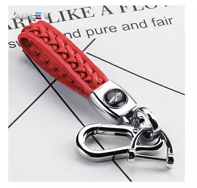 Car Keychain Metal Key Ring Auto Accessories Emblem Red Braided For Kia Toyota • $26.99