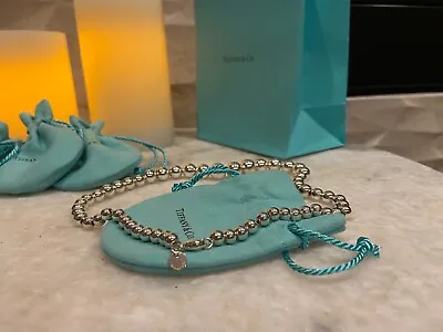 Tiffany & Co Sterling Silver HardWear 10 Mm Bead Ball Necklace 18” New York City • $842.96