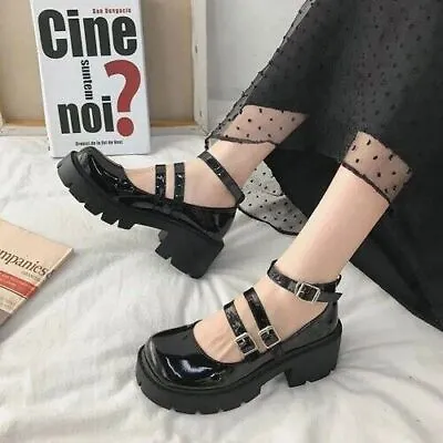 Spring Thick Heels Platform Mary Janes Women Lovely Ankle Strap Lolita Shoes • £32.64