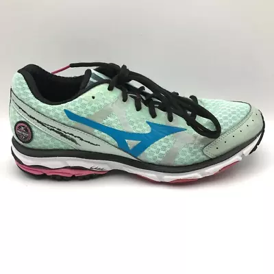 Mizuno Womens Wave Rider 17 Running Shoes Green 410564.8W5K Low Top Mesh 8.5 M • $4.50