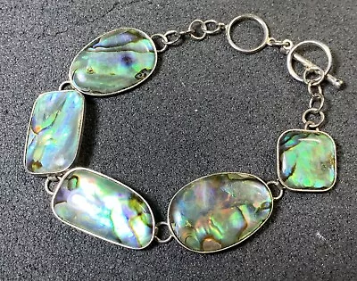 Luc Sterling Silver Abalone  Toggle Bracelet Beautiful! • $9.99