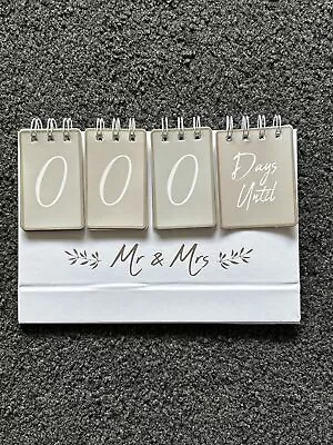 Days Until Mr & Mrs Wedding Countdown Cardboard Stand Plaque Wedding Gift • £1