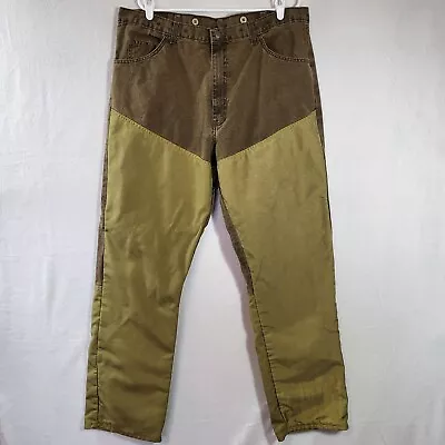 Wrangler Pro Gear Pants Men 40X34 Brown Canvas Brush Briar Double Front *FLAW • $23