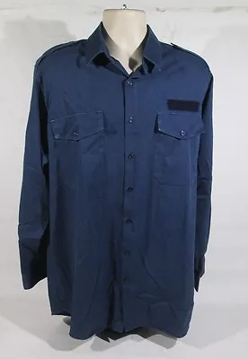 £6.99 • Buy Ex Police Blue Short Or Long Sleeved Shirt With Centre Button Fastening