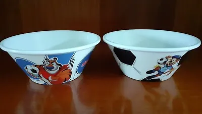 2 X Kellogg's Football Themed Melamine Cereal Bowls Coco-pops And Frosties Set 2 • £7